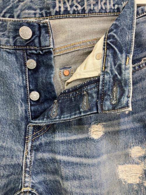 Hysteric Glamour（ヒステリックグラマー）Hysteric Glamour (ヒステリックグラマー) スタッズダメージ加工デニムパンツ　0242AP03 インディゴ サイズ:32の古着・服飾アイテム
