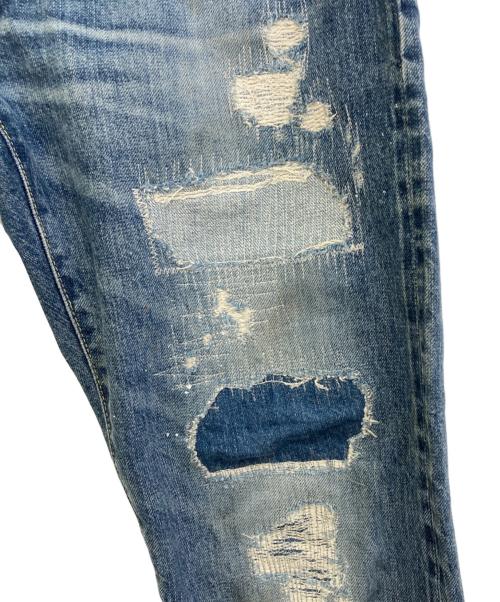Hysteric Glamour（ヒステリックグラマー）Hysteric Glamour (ヒステリックグラマー) スタッズダメージ加工デニムパンツ　0242AP03 インディゴ サイズ:32の古着・服飾アイテム