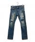 Hysteric Glamour（ヒステリックグラマー）の古着「スタッズダメージ加工デニムパンツ　0242AP03」｜インディゴ