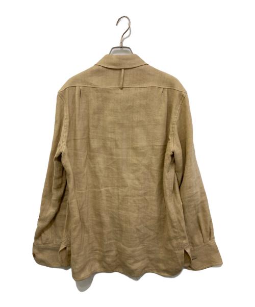 LARDINI（ラルディーニ）LARDINI (ラルディーニ) リネンジャングルアーミーシャツ ベージュ サイズ:48の古着・服飾アイテム
