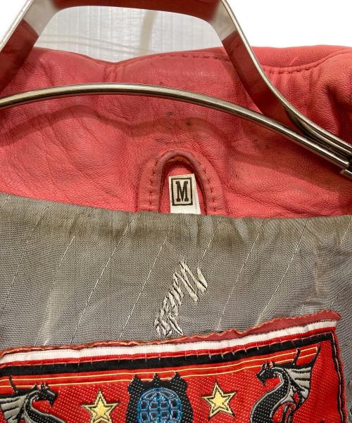 UNCLE SAM（-）UNCLE SAM (-) レザーブルゾン レッド サイズ:Mの古着・服飾アイテム