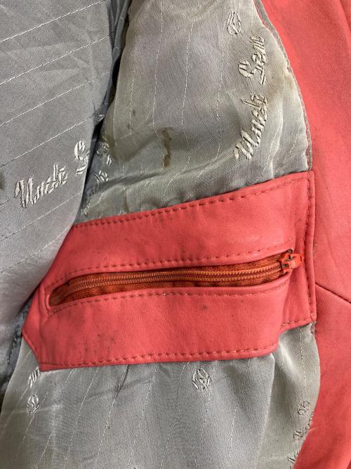 UNCLE SAM（-）UNCLE SAM (-) レザーブルゾン レッド サイズ:Mの古着・服飾アイテム