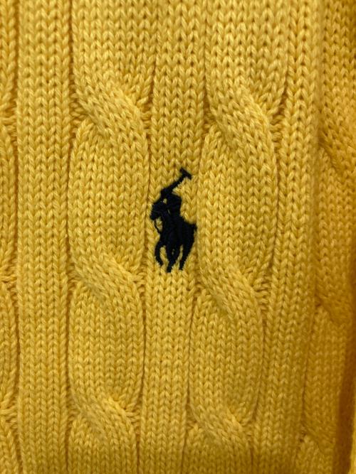 POLO RALPH LAUREN（ポロ・ラルフローレン）POLO RALPH LAUREN (ポロ・ラルフローレン) ケーブルニットカーディガン イエロー サイズ:XLの古着・服飾アイテム