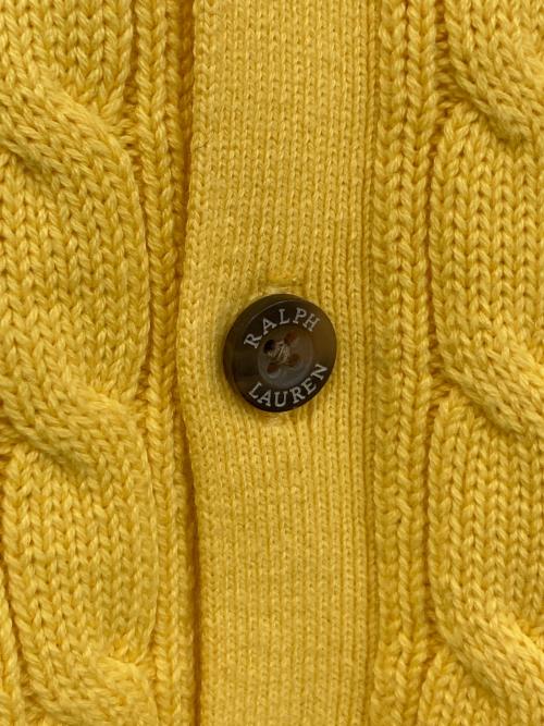 POLO RALPH LAUREN（ポロ・ラルフローレン）POLO RALPH LAUREN (ポロ・ラルフローレン) ケーブルニットカーディガン イエロー サイズ:XLの古着・服飾アイテム