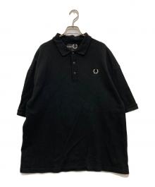 RAF SIMONS×FRED PERRY（ラフシモンズ×フレッドペリー）の古着「バックパッチオーバーサイズシャツ」｜ブラック
