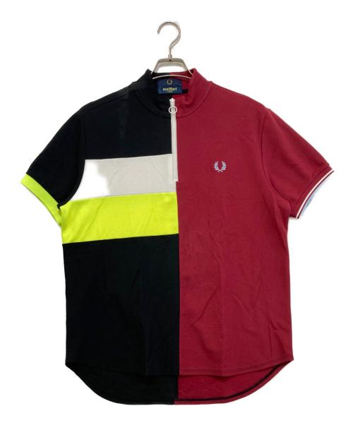 FRED PERRY（フレッドペリー）FRED PERRY (フレッドペリー) narifuri (ナリフリ) ハーフジップシャツ ボルドー サイズ:Mの古着・服飾アイテム