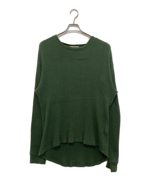 A BATHING APE（アベイシングエイプ）A BATHING APE (アベイシングエイプ) サーマルカットソー　001LTC801008X グリーン サイズ:Lの古着・服飾アイテム