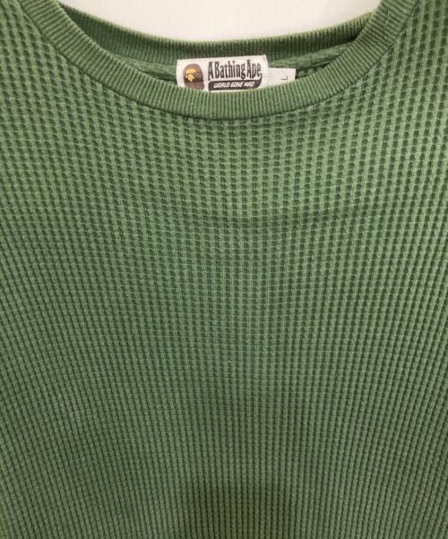 A BATHING APE（アベイシングエイプ）A BATHING APE (アベイシングエイプ) サーマルカットソー　001LTC801008X グリーン サイズ:Lの古着・服飾アイテム