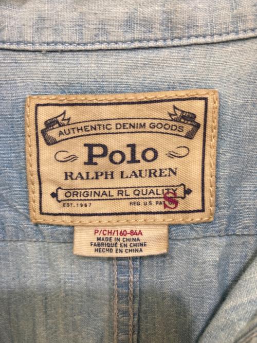 POLO RALPH LAUREN（ポロ・ラルフローレン）POLO RALPH LAUREN (ポロ・ラルフローレン) シャンブレーシャツワンピース インディゴ サイズ:Sの古着・服飾アイテム