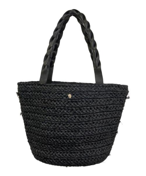 HELEN KAMINSKI（ヘレンカミンスキー）HELEN KAMINSKI (ヘレンカミンスキー) ラフィア/レザートートバッグ ブラックの古着・服飾アイテム