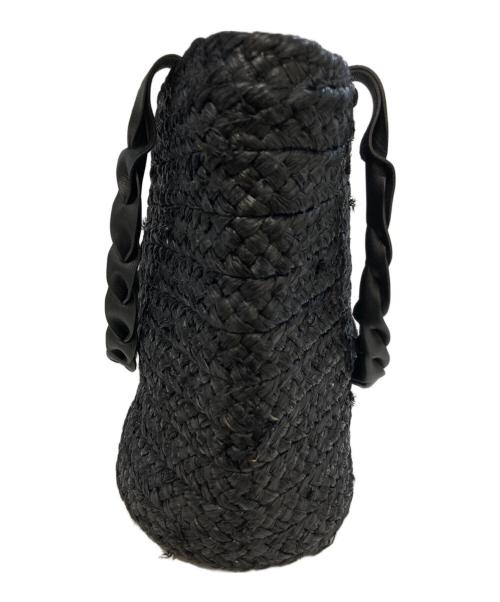 HELEN KAMINSKI（ヘレンカミンスキー）HELEN KAMINSKI (ヘレンカミンスキー) ラフィア/レザートートバッグ ブラックの古着・服飾アイテム