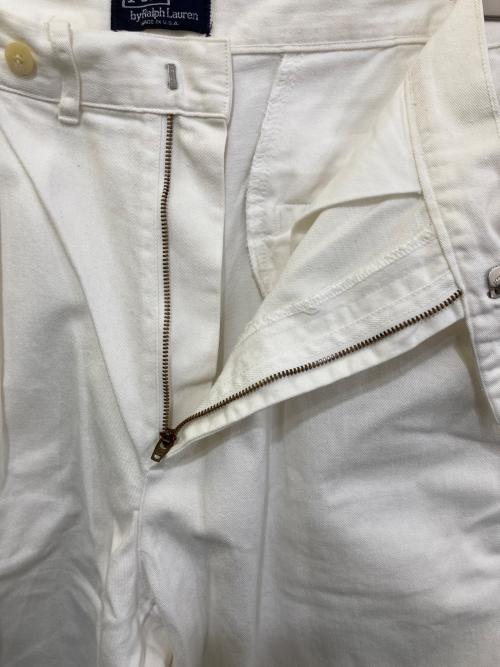 POLO RALPH LAUREN（ポロ・ラルフローレン）POLO RALPH LAUREN (ポロ・ラルフローレン) タックチノパン ホワイト サイズ:W34の古着・服飾アイテム