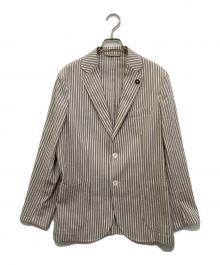 giannetto（ジャンネット）の古着「シアサッカーストライプテーラードジャケット」｜ベージュ