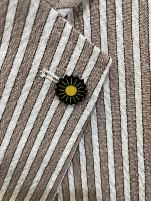 giannetto（ジャンネット）giannetto (ジャンネット) シアサッカーストライプテーラードジャケット ベージュ サイズ:実寸参照の古着・服飾アイテム