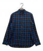 COMME des GARCONSコムデギャルソン）の古着「丸襟チェックシャツ　EF-B004」｜ブルー