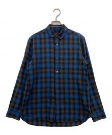 COMME des GARCONS（コムデギャルソン）の古着「丸襟チェックシャツ　EF-B004」｜ブルー