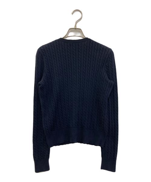POLO RALPH LAUREN（ポロ・ラルフローレン）POLO RALPH LAUREN (ポロ・ラルフローレン) コットンケーブルニットカーディガン ネイビー サイズ:Lの古着・服飾アイテム