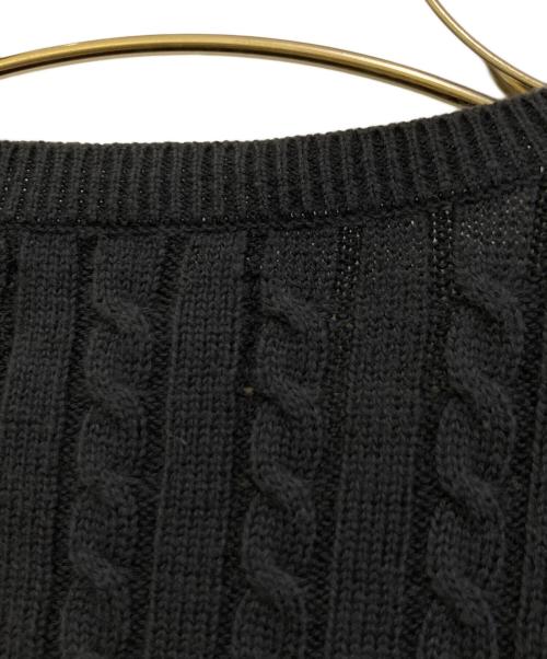 POLO RALPH LAUREN（ポロ・ラルフローレン）POLO RALPH LAUREN (ポロ・ラルフローレン) コットンケーブルニットカーディガン ネイビー サイズ:Lの古着・服飾アイテム