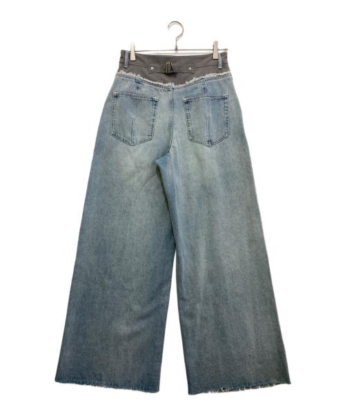 Diagram GRACE CONTINENTAL（ダイアグラム グレースコンチネンタル）Diagram GRACE CONTINENTAL (ダイアグラム グレースコンチネンタル) コンビデニムワイドパンツ グレー サイズ:38の古着・服飾アイテム