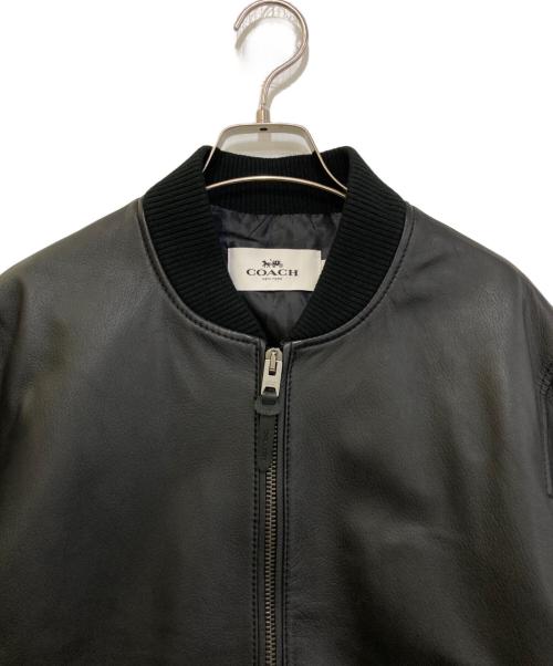 COACH（コーチ）COACH (コーチ) レザー ボンバージャケット　6518 ブラック サイズ:Mの古着・服飾アイテム