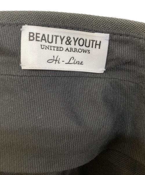 BEAUTY&YOUTH（ビューティーアンドユース）BEAUTY&YOUTH (ビューティーアンドユース) HI-LINE ハイウエスト 1プリーツ ワイド トラウザーズ グレー サイズ:Mの古着・服飾アイテム