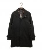 BURBERRY BLACK LABELバーバリーブラックレーベル）の古着「裏地ノバチェックコート」｜ブラック