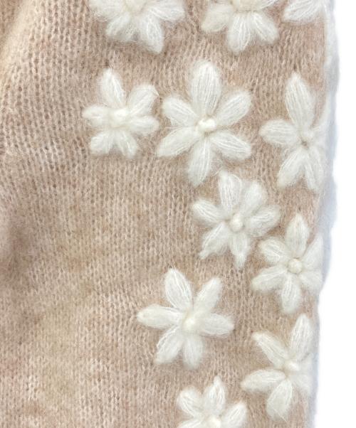 LA MAILLE SEZANE（ラ マイユ セザンヌ）LA MAILLE SEZANE (ラ マイユ セザンヌ) モヘヤ&ウール混紡フラワー刺繍セーター ピンク サイズ:XSの古着・服飾アイテム