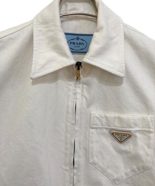 PRADA（プラダ）PRADA (プラダ) クロップドデニムブルゾン　GFB279 S212 ベージュ サイズ:38の古着・服飾アイテム