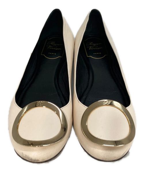 Roger Vivier（ロジェ ヴィヴィエ）Roger Vivier (ロジェ ヴィヴィエ) Leather Buckle Ballet Flats ベージュ サイズ:37の古着・服飾アイテム