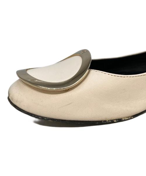 Roger Vivier（ロジェ ヴィヴィエ）Roger Vivier (ロジェ ヴィヴィエ) Leather Buckle Ballet Flats ベージュ サイズ:37の古着・服飾アイテム