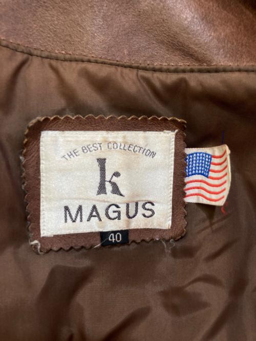 MAGUS（-）MAGUS (-) シングルライダースジャケット ブラウン サイズ:40の古着・服飾アイテム
