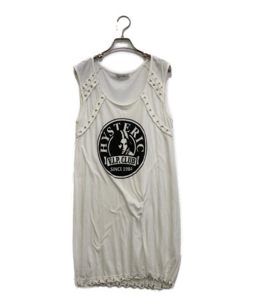 Hysteric Glamour（ヒステリックグラマー）Hysteric Glamour (ヒステリックグラマー) ノースリーブチュニック ホワイト サイズ:Freeの古着・服飾アイテム