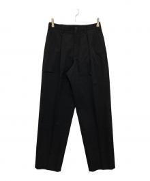 Y's for men（ワイズフォーメン）の古着「WOOL 2TUCKS PANTS」｜ブラック
