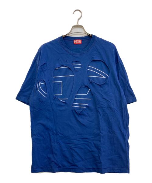 DIESEL（ディーゼル）DIESEL (ディーゼル) T-Strapoval T-shirt ブルー サイズ:Lの古着・服飾アイテム