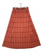 marimekkoマリメッコ）の古着「Tiiliskivi karnappi knitted skirt」｜オレンジ