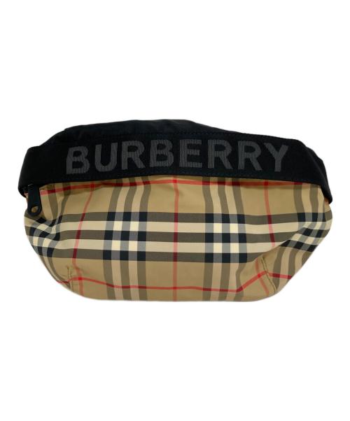 BURBERRY（バーバリー）BURBERRY (バーバリー) ノバチェック ウエストバッグ ブラックの古着・服飾アイテム