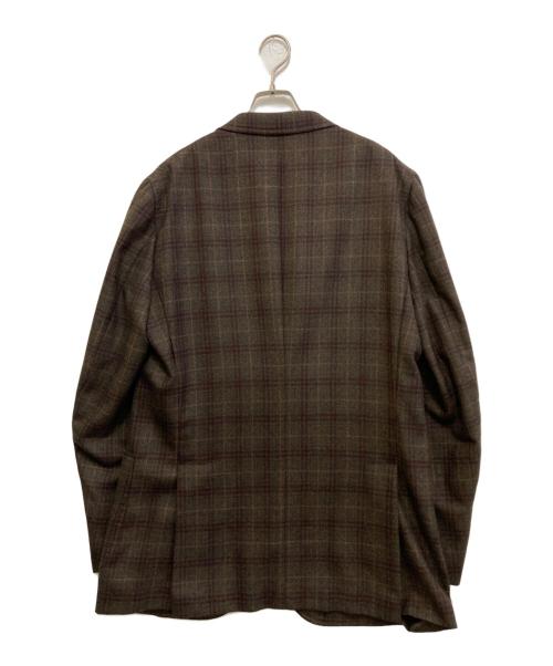 ISAIA（イザイア）ISAIA (イザイア) ウールカシミヤチェック2Bジャケット ブラウン サイズ:56の古着・服飾アイテム