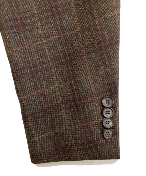 ISAIA（イザイア）ISAIA (イザイア) ウールカシミヤチェック2Bジャケット ブラウン サイズ:56の古着・服飾アイテム