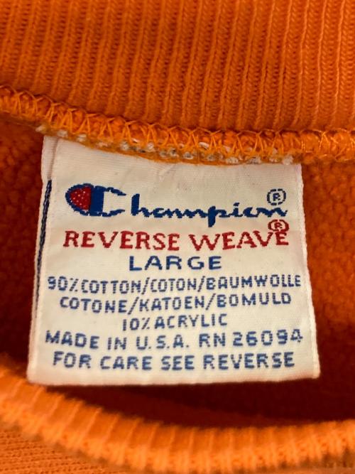 Champion（チャンピオン）Champion (チャンピオン) 90`sクルーネックスウェット オレンジ サイズ:1の古着・服飾アイテム