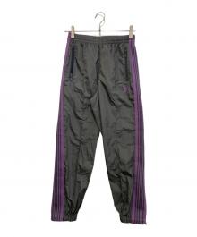 Needles×BEAMS BOY（ニードルズ×ビームスボーイ）の古着「Zip Track Pants　MR475」｜グレー×パープル