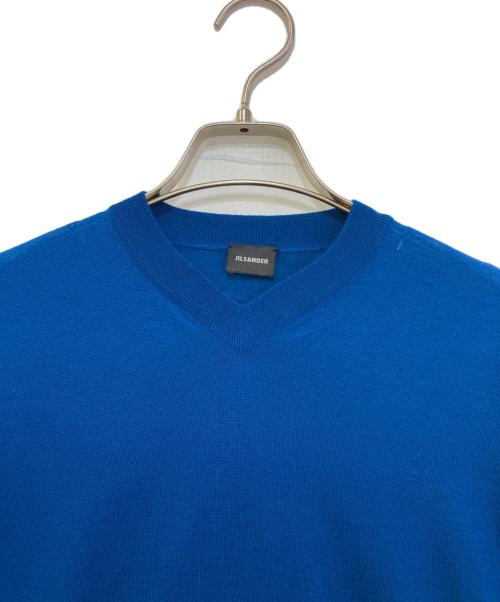 JIL SANDER（ジルサンダー）JIL SANDER (ジルサンダー) Vネックウールニット M220308 ブルー サイズ:48の古着・服飾アイテム