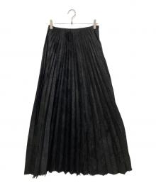 TAKESHI KOSAKA by Y's Pink Label（タケシコウサカ バイ ワイズピンクレーベル）の古着「Asymmetric jacquard pleated skirt」｜ブラック