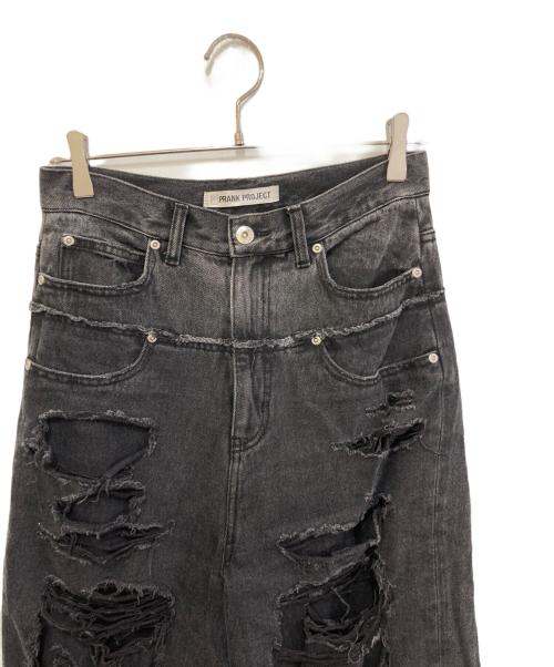 PRANK PROJECT（プランクプロジェクト）PRANK PROJECT (プランクプロジェクト) バイカラーダブルクラッシュデニムパンツ ブラック サイズ:38の古着・服飾アイテム