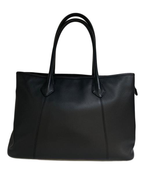 BARNEYS NEWYORK（バーニーズ・ニューヨーク）BARNEYS NEWYORK (バーニーズ・ニューヨーク) レザートートバッグ ブラックの古着・服飾アイテム