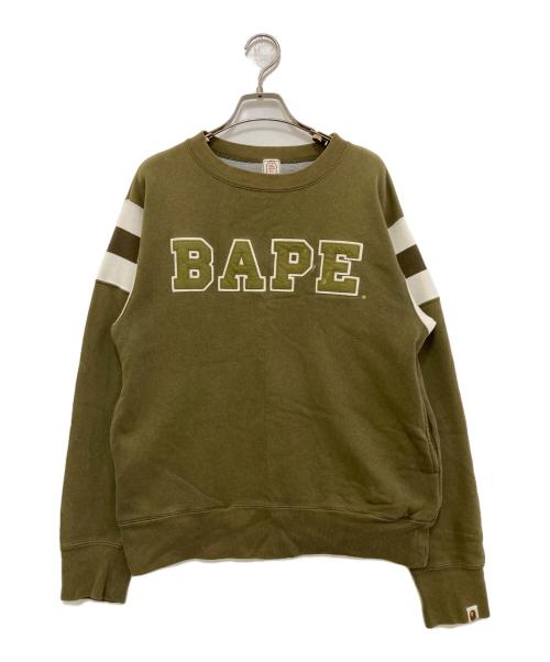 A BATHING APE（アベイシングエイプ）A BATHING APE (アベイシングエイプ) ロゴスウェット オリーブ サイズ:Sの古着・服飾アイテム