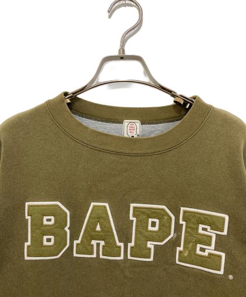 A BATHING APE（アベイシングエイプ）A BATHING APE (アベイシングエイプ) ロゴスウェット オリーブ サイズ:Sの古着・服飾アイテム
