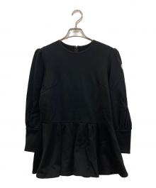 BORDERS at BALCONY（ボーダーズアットバルコニー）の古着「SWEAT PEPLUM TOP」｜ブラック