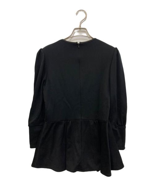 BORDERS at BALCONY（ボーダーズアットバルコニー）BORDERS at BALCONY (ボーダーズアットバルコニー) SWEAT PEPLUM TOP ブラック サイズ:36の古着・服飾アイテム