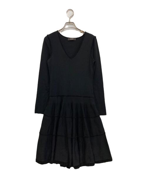 FOXEY（フォクシー）FOXEY (フォクシー) vネックワンピース　29006-KA0FF111NM ブラック サイズ:38の古着・服飾アイテム