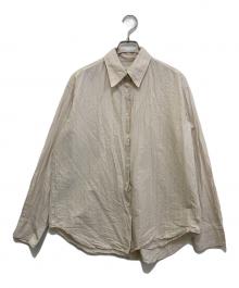 Ernie Palo（アーニーパロ）の古着「Silk Cotton Stripe Shirt」｜ベージュ